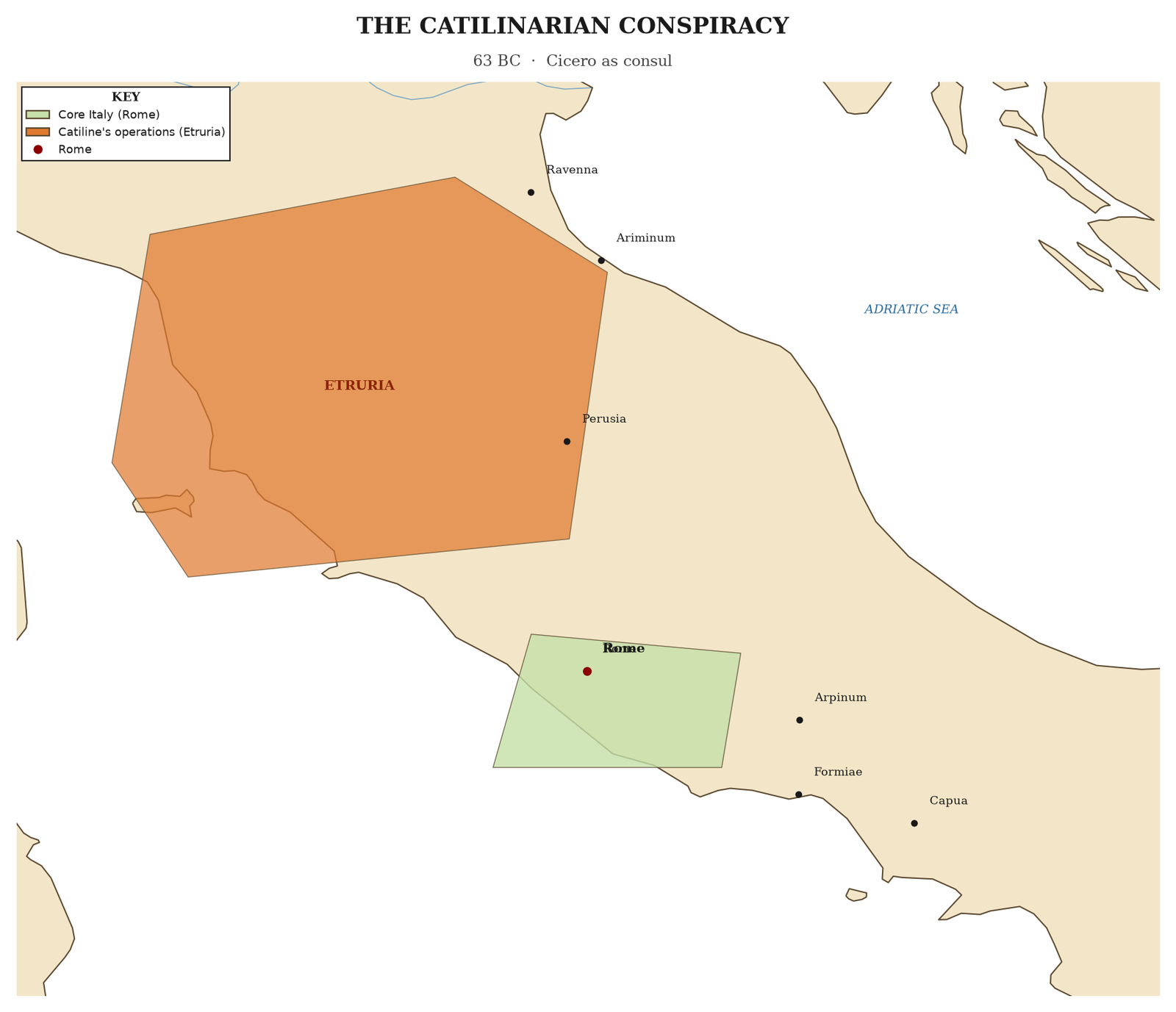 The Catilinarian crisis, 63 BC