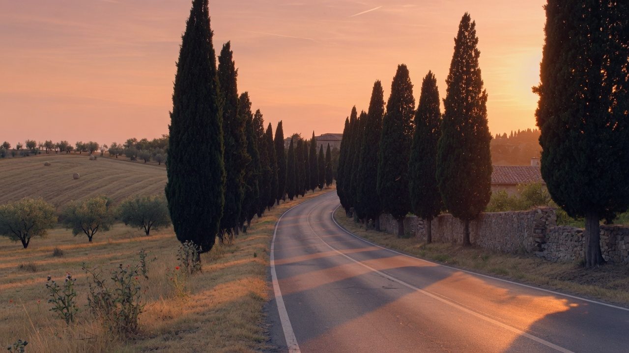 An empty Italian road