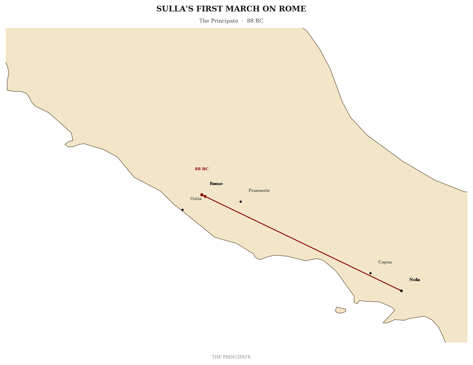 The first march, 88 BC